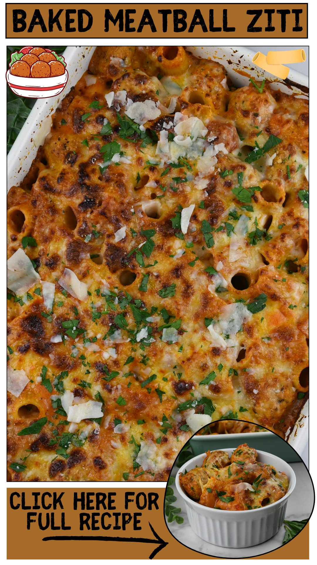 Baked Meatball Ziti 